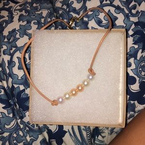 Multicolored pearl choker